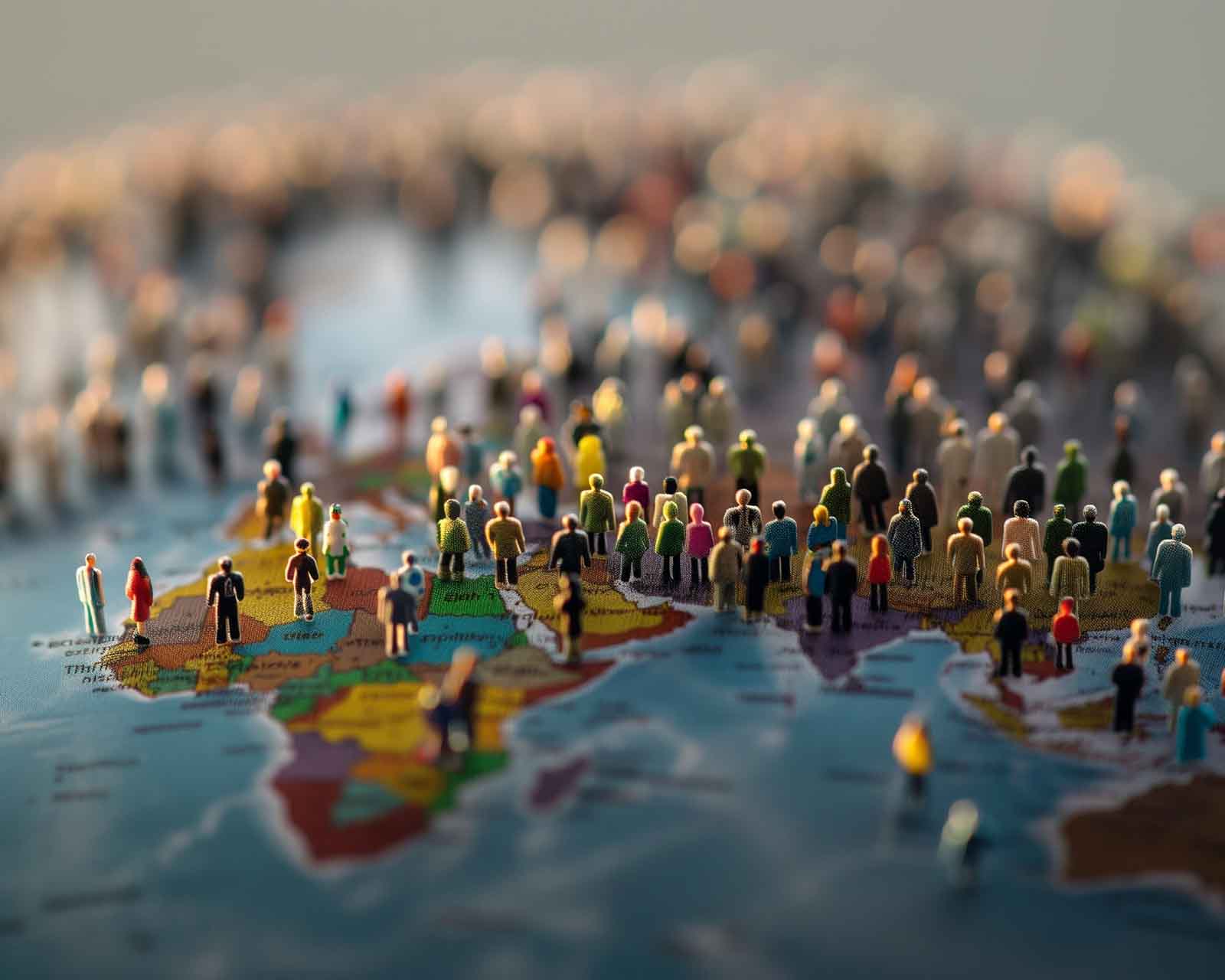 people on top of a globe