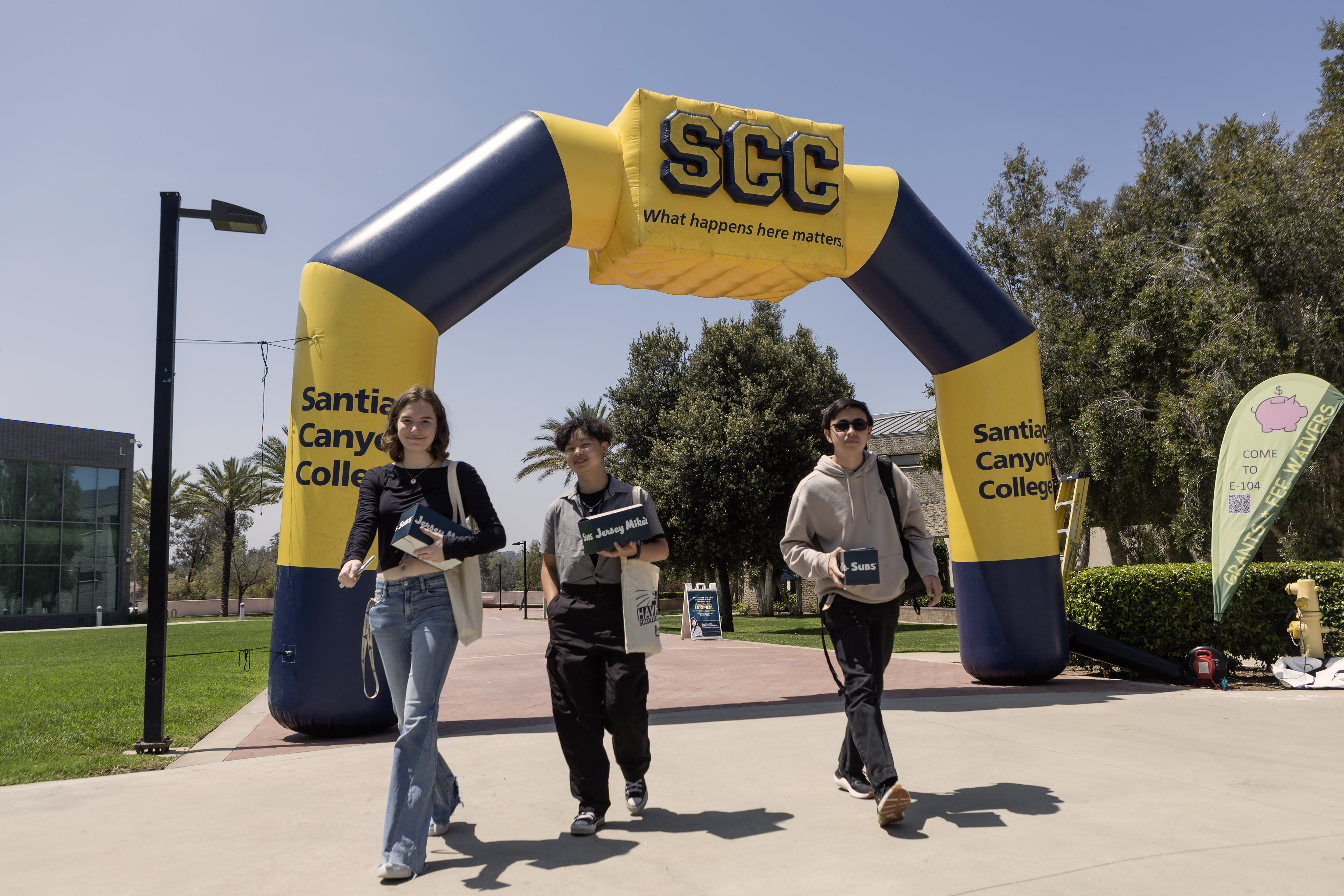 students on campus during welcome week