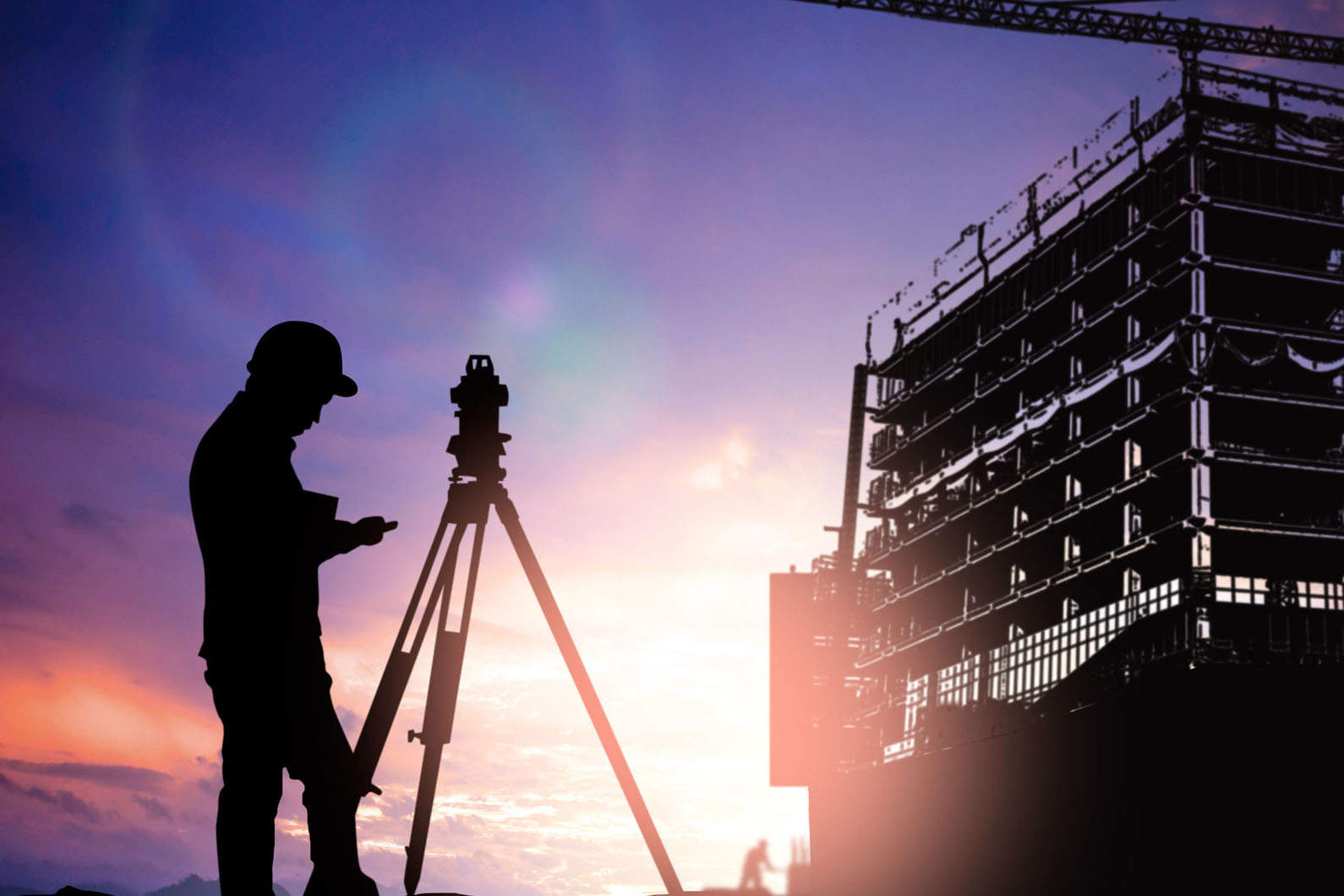 man surveying an open area