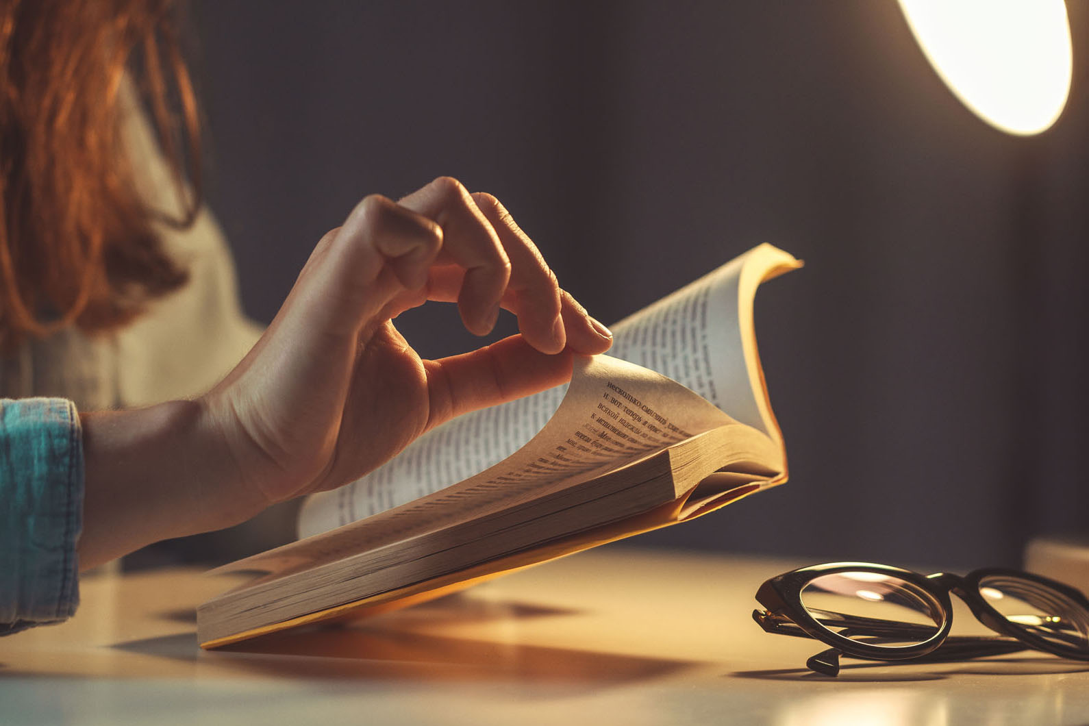 person reading a book