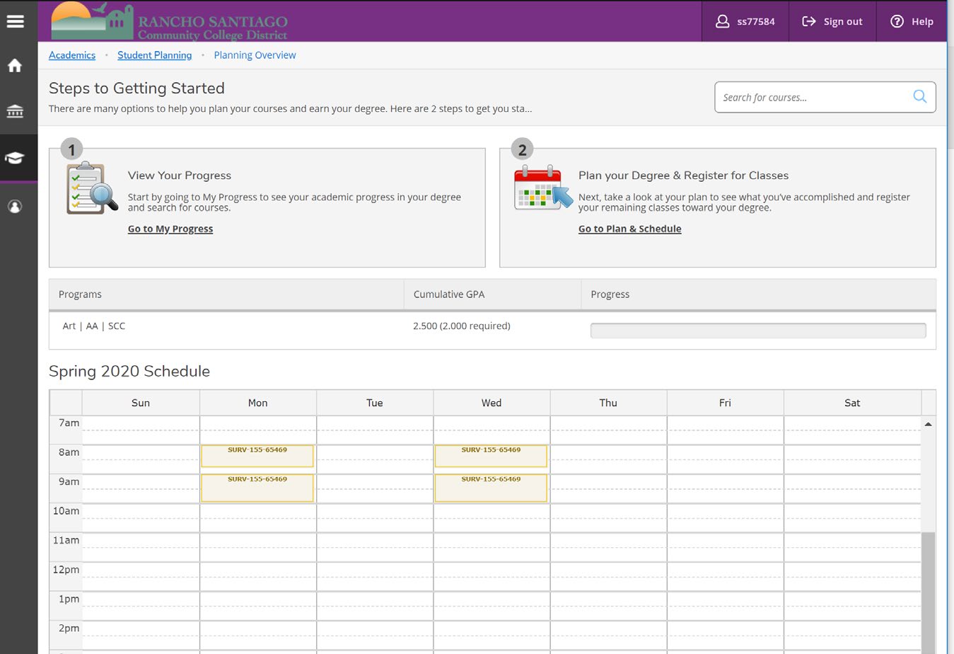Click on Plan and Schedule in self service