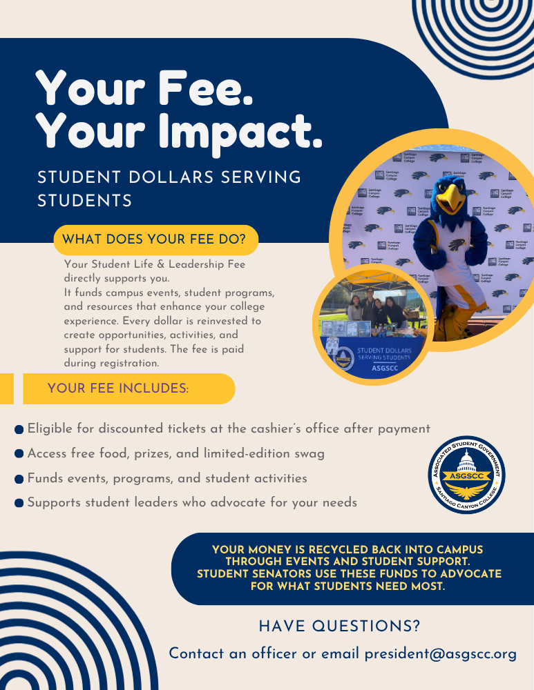 Your Fee graphic flyer - same information as what is on webpage